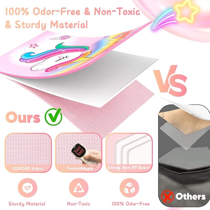 Extra Large Toy Chest, Collapsible Sturdy Toy Storage Organizer with Lids, 41"X14"X16"Large Kids Toy Box Chest, Kids Storage Bins Basket for Girls, Boys, Kids, Nursery, Playroom, Pink