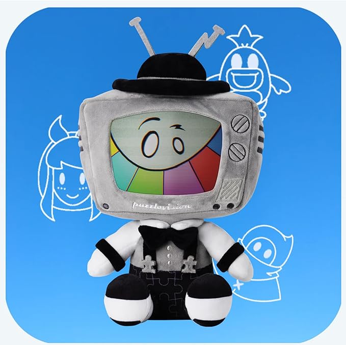 Mr. Puzzles Plush, Mr. Puzzles Plush Toy Stuffed Doll, SMG4 Game Fans Gift,Pillow for Kids and Adults (mr Puzzles Happy)