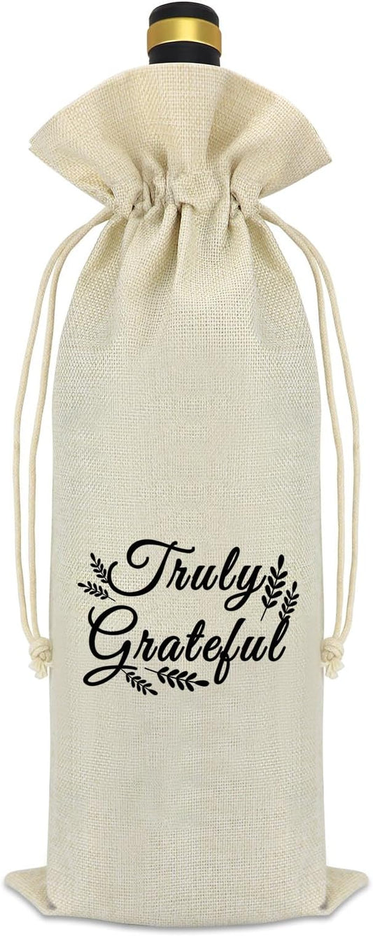 Thanksgiving Decorations Wine Bag Thank You Gifts for Women Men Coworkers Employee Manager Colleague Appreciation Gift Boss's Day Christmas Birthdays Gift for Social Worker Volunteer Wine Bottle Bag
