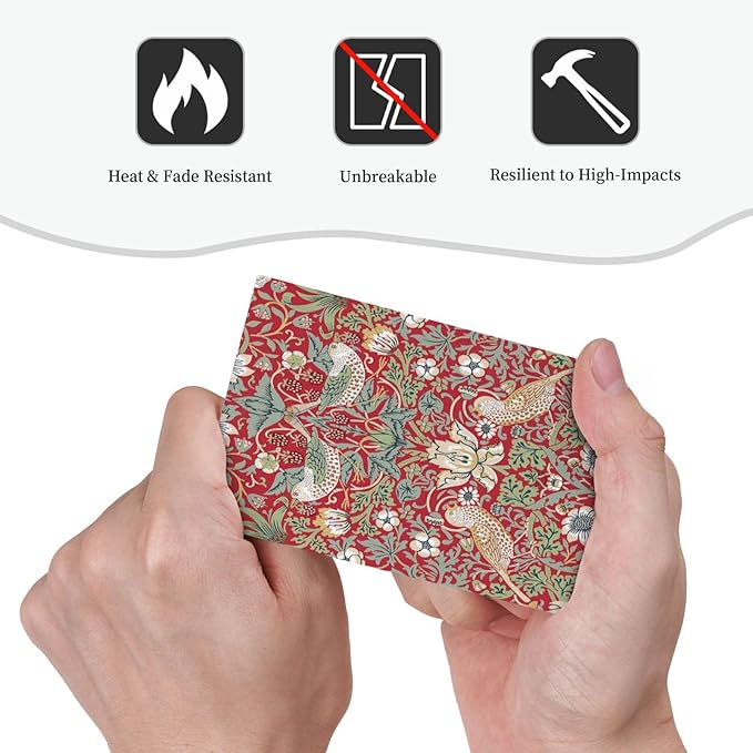 William Morris Strawberry Thief Botanical Red Green 1 Gang Light Switch Covers No Device Wall Plate Decorative Blank Switchplate Electrical Faceplate for Country Bathroom Bedroom Decor