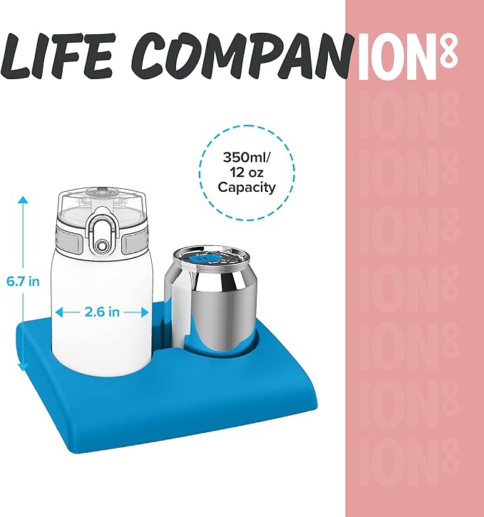 Ion8 Pod Leak Proof BPA Free Handbag Water Bottle, 350ml (12 oz), Frosted Rose Quartz (B074WF2S14)