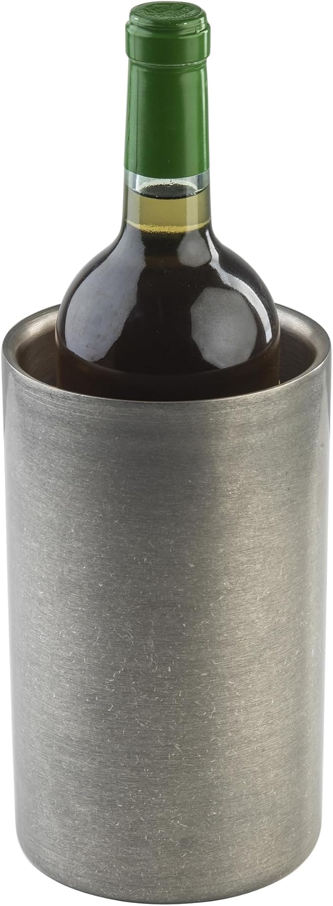 Tablecraft Stainless Steel Wine Cooler, Tabletop Double Wall Sleek Insulated Chiller for Cold Wine Serving, Fits Most 750ml Bottles, For Commercial Bar Service at Bars, Restaurants, Wineries and Cafes