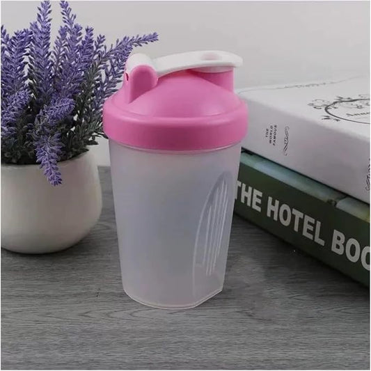 Shaker Bottle 16oz for Shake Mix,Protein Powder Mix,Best Shaker Cup (BPA free),Juice Mixer,Perfect for Protein Shakes and Pre Workout (Rose Pink/Clear, 16Oz/400ML/1Bottle), SKER-BTL-2BTL