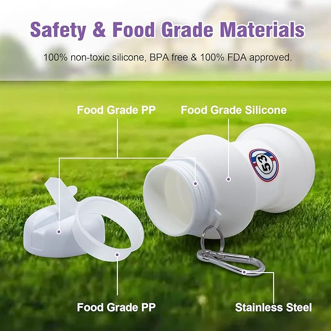 TOTU 20oz Water Bottle BPA Free, for Travel, Sports, Gym, Camping, Hiking, All Essentials