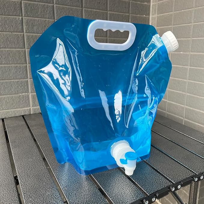 PIVHWIR 2 PCS Collapsible Water Container with Spigot, BPA Free 10L Camping Water Storage Carrier Jug, Collapsible Water Cube for Outdoors Hiking Camping Riding