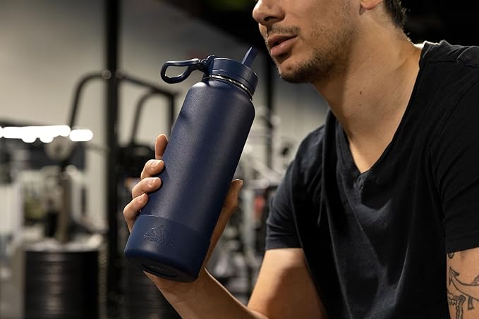 Hydrapeak 32oz Sport Insulated Water Bottle with Chug Lid, Leak & Spill Proof, Keeps Drinks Cold for 24 Hours, Hot for 12 Hours, Premium Stainless Steel Water Bottles (32oz, Neon Crush)