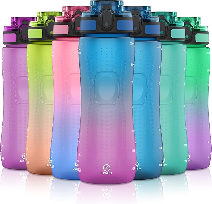 25oz Kids Sports Water Bottles for School with Spout Lid (Blue Purple)
