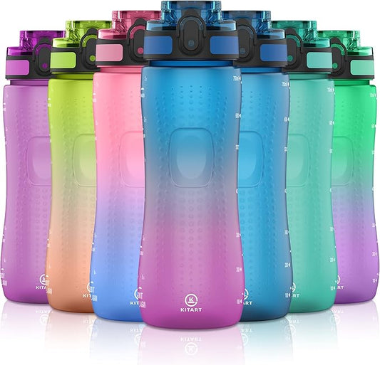 25oz Kids Sports Water Bottles for School with Spout Lid (Blue Purple)