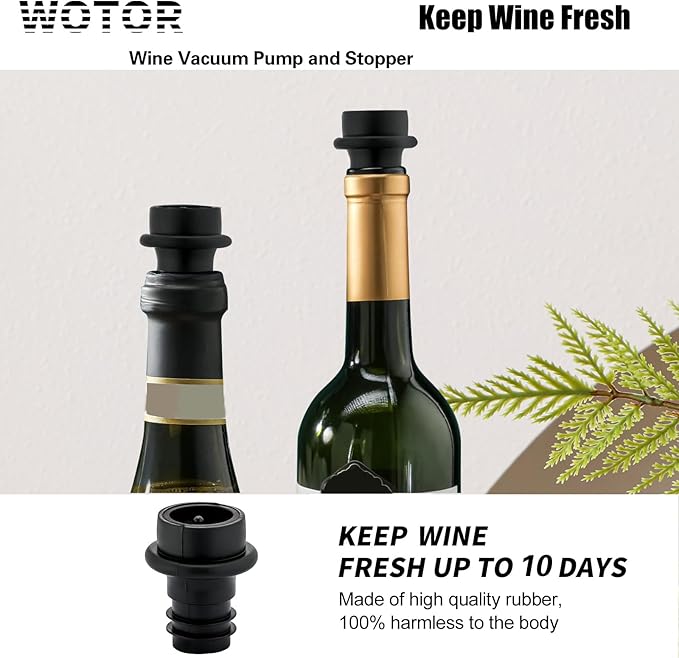 Wine Saver Vacuum Pump with 20 Stoppers, Wine Stopper, Wine Preserver, Reusable Bottle Sealer Keeps Wine Fresh