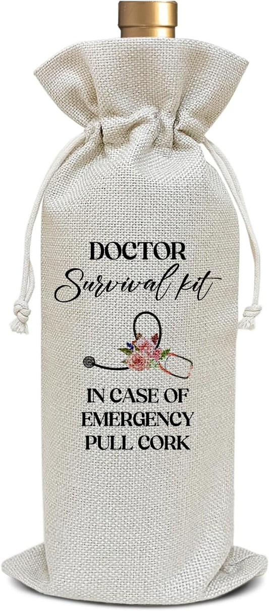 Doctor Appreciation Gifts for Women, Thank You Gifts for Doctors Coworker Colleague Pharmacy Graduation Gifts for Sister Daughter Thanksgiving Gifts Wine Bag Party Favor Decoration Supplies /25