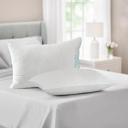 MARTHA STEWART Heirloom Jacquard 2 Piece Bed Pillow Set, 385 TC, Down-Alternative, Standard/Queen