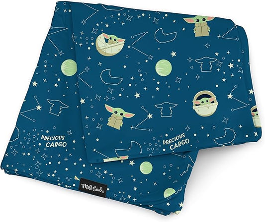 Milk Snob Star Wars The Child Baby Boy and Girl Swaddle Blanket, Soft Receiving, Security Bed and Play Blanket, Toddler and Infant Baby Bedding Registry and Shower Gifts, Newborn Essentials, 35x35