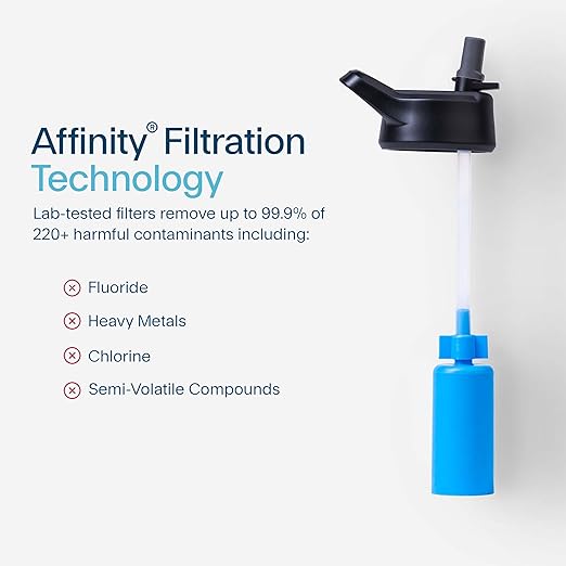 Clearly Filtered 32oz Water Bottle/Targets 220+ Contaminants/Double-Wall Insulated Stainless Steel Filtered Water Bottle BPA/BPS-Free Phthalate-Free Filters Fluoride Lead Chlorine (Sage Gray)