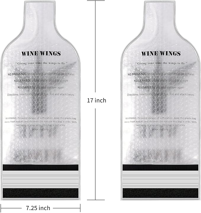 Wine Bags for Travel, 2 Set Reusable Wine Bottle Travel Protector Bags, Airplane Car Cruise,Double Layer Leak Proof, wine bottle travel protector bags, Travel Wine Bags for Suitcase Luggage
