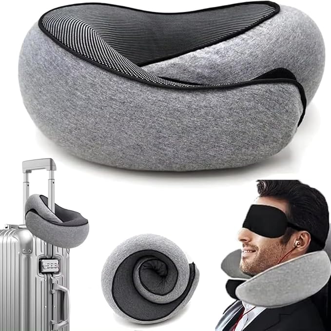 Wander Plus Travel Pillow, Travel Neck Pillow Memory Foam Travel Pillow 2024 New Travel Pillow Suitable for Travel, Airplanes, Cars and Offices (Navy Blue)