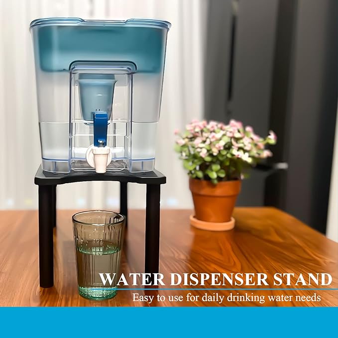 Water Dispenser Stand for Countertop-Metal Water Filter Stand Holder, Compatible with Brita Water Pitcher & ZeroWater Pitcher,Perfect for Drink Dispenser Stand (Black)
