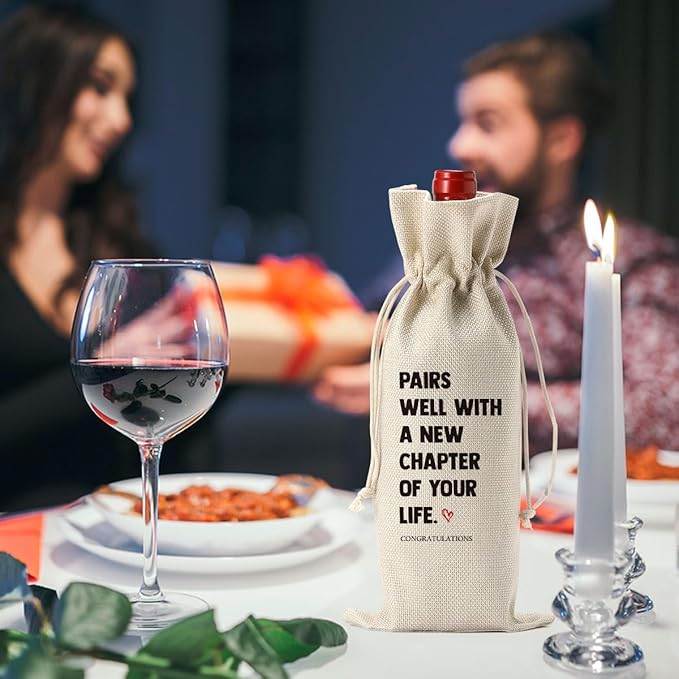 Qzvuic Wine Bag, Coworker Leaving Gifts for Men Women, Goodbye Gifts for Coworkers, Going Away Gifts for Coworkers Women, Farewell Gifts for Coworkers, Moving Away Gifts for Friends, Leaving Job