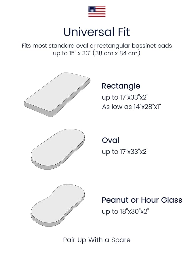 TotAha Premium Stretchy Bassinet Cradle Sheets (2-Pack) -Hypoallergenic, Silky Comfort, Buttery Soft, Calming Effect, All-Season Jersey-Knit Sheets, 32 X 16 X 3''(Air Balloon & Sailboat)