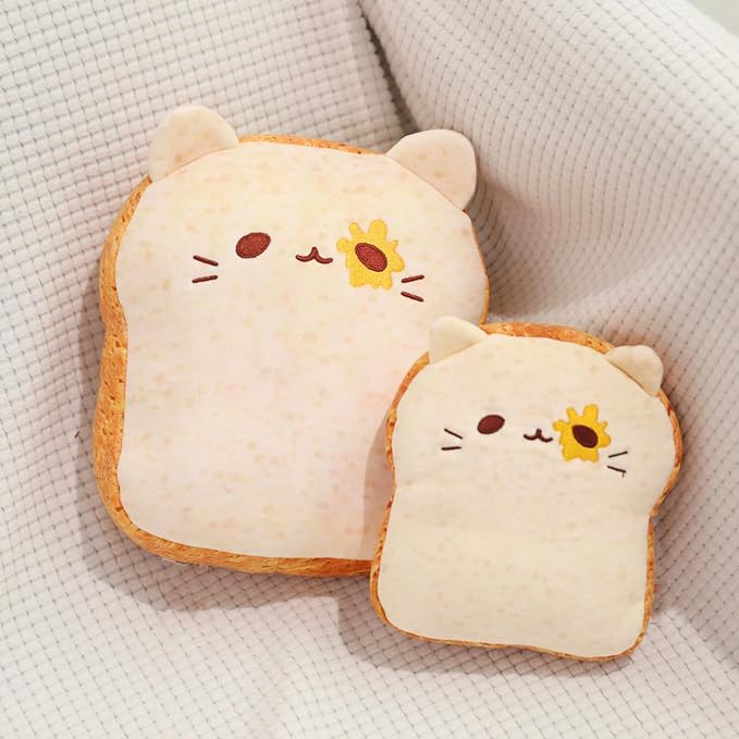 Toast Bread Plush Pillow Cute Sliced Bread Stuffed Toy Pillows, Funny Food Bread Plushie Toy, Soft & Adorable Fun Decoration Toy, Wonderful Toy Gift for Kids & Adults