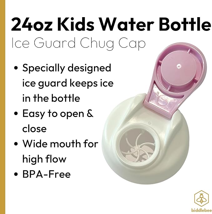 Kids Water Bottle with Chug Lid & Easy Carry Handle | 24oz BPA-Free Tritan Bottles with Leakproof Cap | Reusable & Durable for Girls, Boys, School & Sports | Made in USA