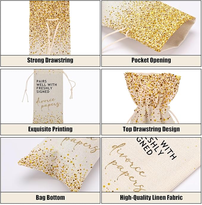 Divorce Gifts Divorce Party Decorations New Beginnings Gifts Wine Bag for Women Men Friend Coworker Bestie Her Him Congratulations Bachelorette Party Wine Bags