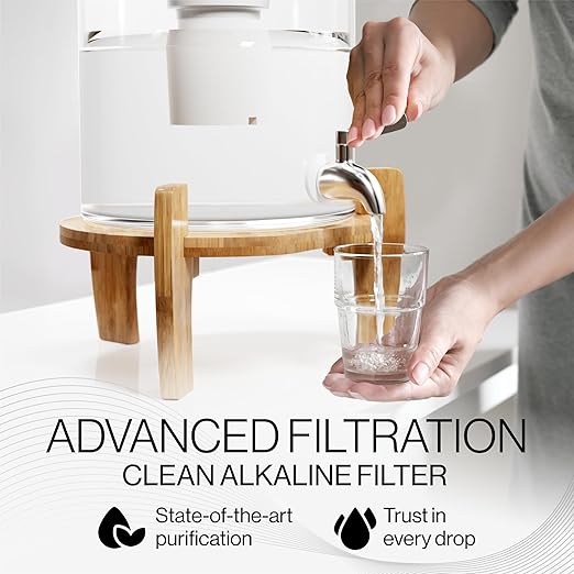 Filter Replacement for oceanade 9 Liter Glass Countertop Water Filter - 9L (2.25 Gallon) Alkaline Water Purifier - No Electricity, Plumbing Needed - Home Counter Top Filtration Dispenser 1 Pack