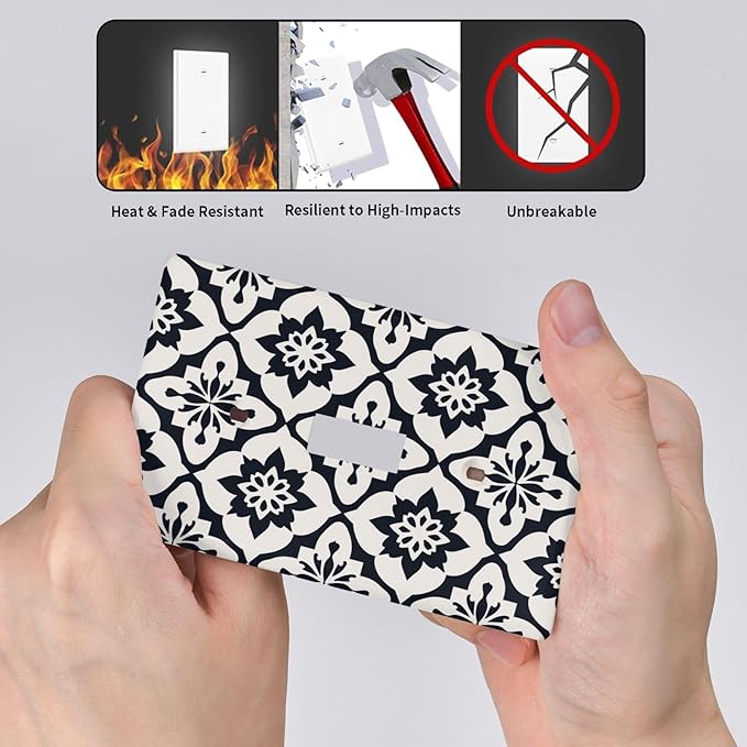 Black And White Funny Plastic Wall Plate Decorative Single Toggle Light Switch Cover For Women Girls Bedroom Kitchen Living Room