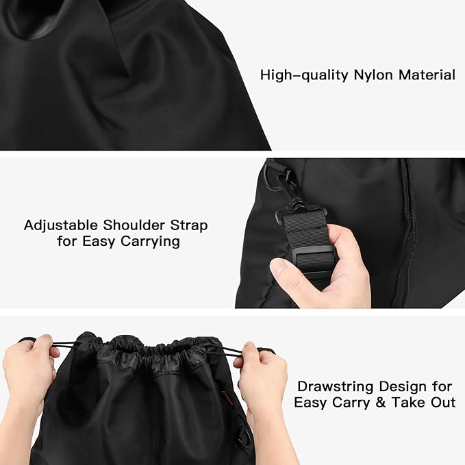 Large Travel Neck Pillow Bag for Dot&Dot Twist Memory Foam Travel Pillow, Luggage Travel Pillow Drawstring Bag Carrying Case with Trolley Sleeve & Adjustable Strap, Easily Attach to Luggage Backpacks