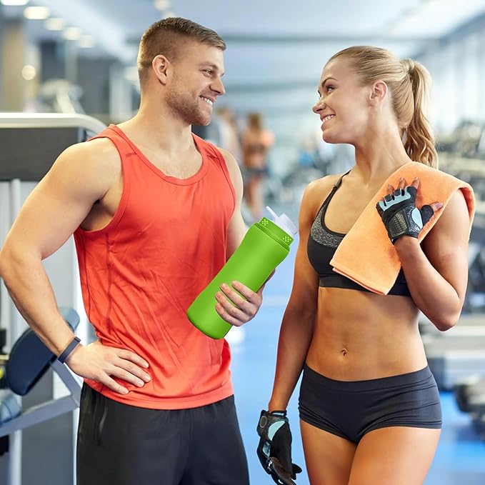 Water Bottle Sleeve Compatible with Cir-kul Water Bottle - 2 Pcs Sleeve Compatible with Cir-kul Plastic 22oz & Stainless Steel Bottle - Insulated Cover for Retaining Temperature,（Bright green-2p-22oz）