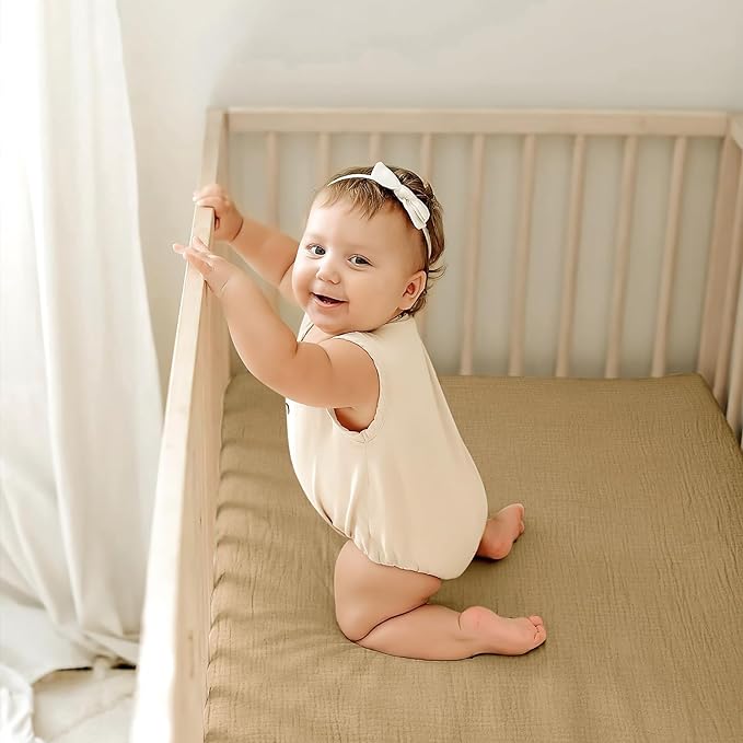 Lulu moon Muslin Crib Sheets - Fitted Crib Mattress Sheets for Boys and Girl - 28"x 52", 2 Pack