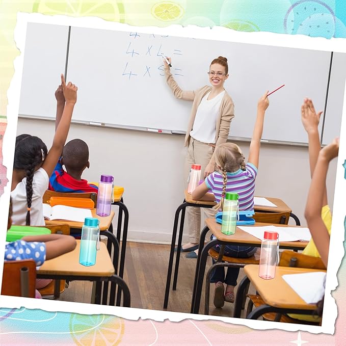 Mifoci 20 Pieces Water Bottle Bulk 17 oz Plastic Water Bottles Bulk Sport Drink Bottles with Handle Strap Lightweight Leakproof for Party Outdoor Children School Classroom