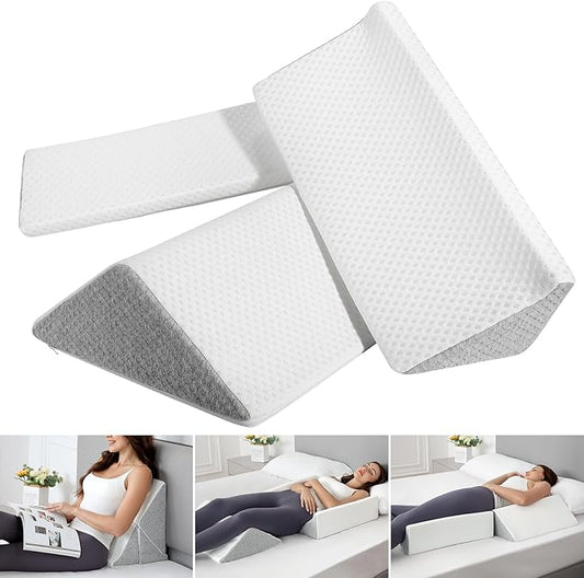 Wedge Pillow for Side Sleeping, 20in Triangle Bed Wedges & Body Positioners for Back Pain Relief, Seniors, After Surgery, Preventing Bedsores, Pregnancy Support