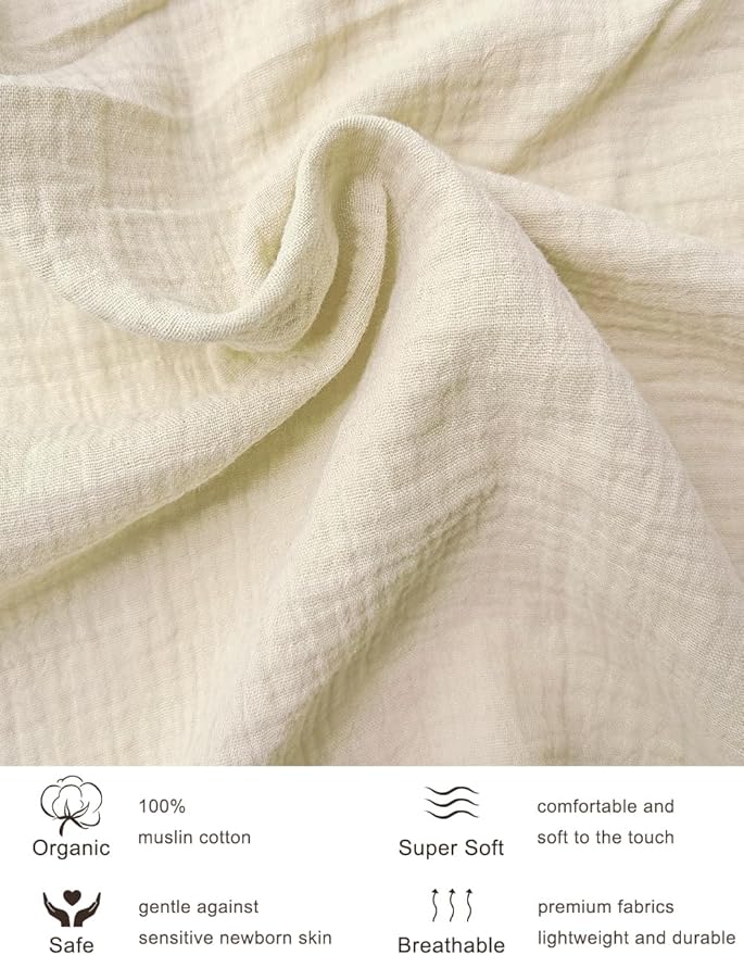 Beige Crib Sheets for Boys, Neutral Crib Sheet for Standard Crib Mattress, Fitted Baby Girl Toddler Bed Sheets 28" x 52" (46C-11)