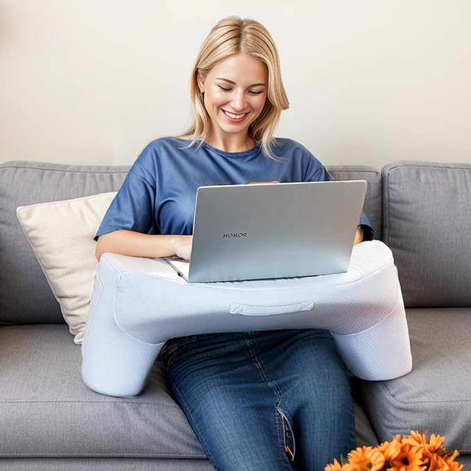 Reading Pillow for Gaming, Memory Foam Gaming Pillow Arm Rest Pillow for Adult Large Arm Rest Pillow for Reading, Working, Gaming, Sitting in Bed Floor Sofa