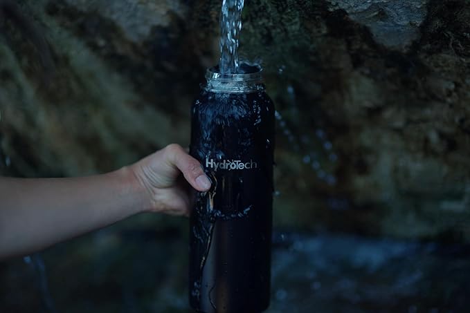 HydroTech Stainless Steel Leak Proof Water Bottle with Double Wall Insulation and 2 Lids (Straw Lid) - 40 OZ. (Red)