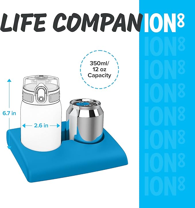 ion8 Leak Proof Kids Water Bottle, BPA Free, 350ml / 12oz, Frosted Blue (I8350FBLU)