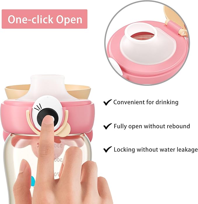 Kids Water Bottle for School or Travel, 11oz Reusable Kids School Water Bottle, Leak-Proof Portable Water Bottle for Girls & Boys, BPA-free (Red+Yellow, 2 Pack)