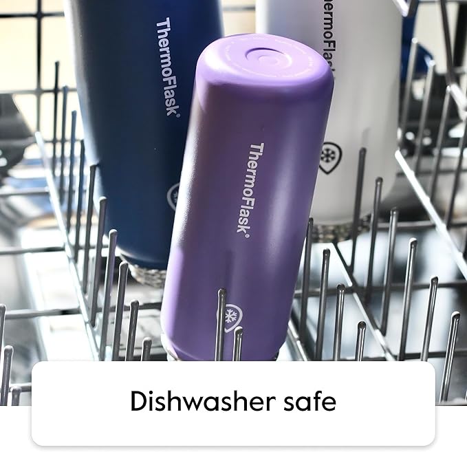 ThermoFlask 24 oz Double Wall Vacuum Insulated Stainless Steel 2-Pack of Water Bottles, Black/Malachite