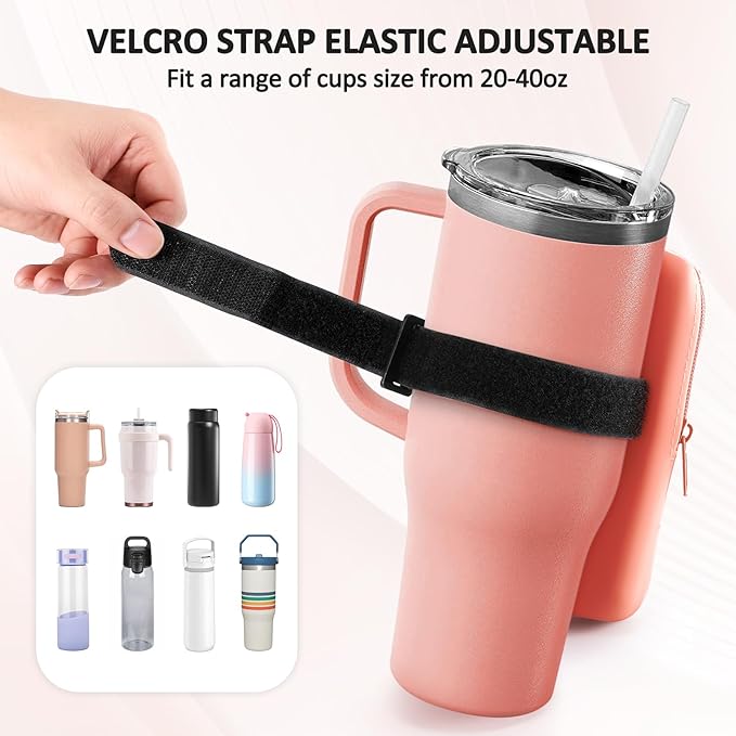 Silicone Water Bottle Pouch For Stanley Quencher Adventure 40 oz & Stanley IceFlow 20oz 30oz, Gym Accessories for Women, Stanley Cup Accessories, Water Bottle Pouch for Sports