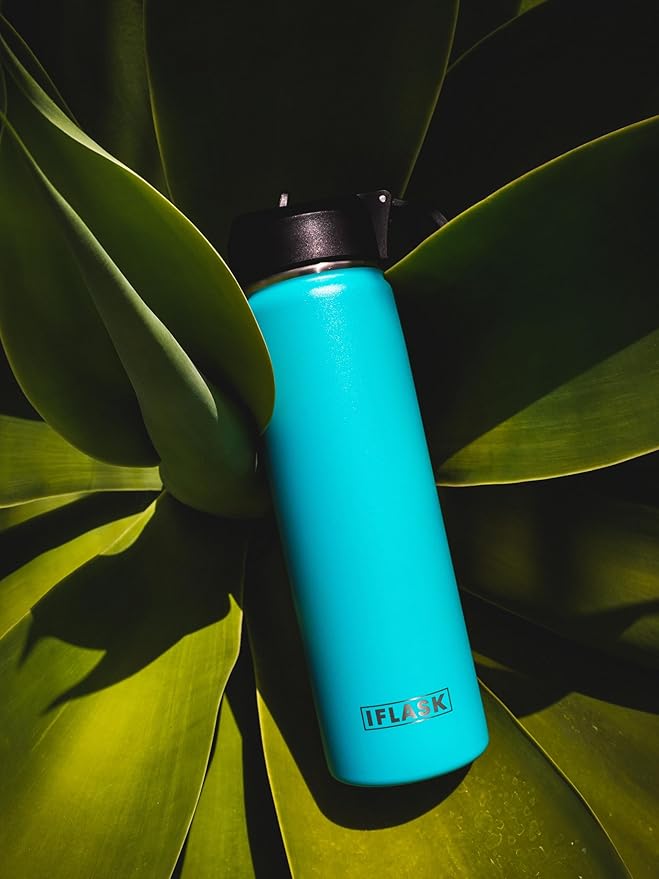 Sport Travel Outdoor Water Bottle with Spout and Straw Lids | Leak Proof | Insulated Stainless Steel Double Walled | BPA and Sweat free | Hot & Cold | For Kids Men & Women (Pink, 22 oz)