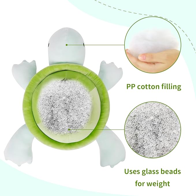 Turtle Weighted Plush, 22" 4.2 lbs Character Weighted Stuffed Animals Series, Cute Tortoise Plushie Dolls Throw Pillow Birthday Gifts for Children Kids