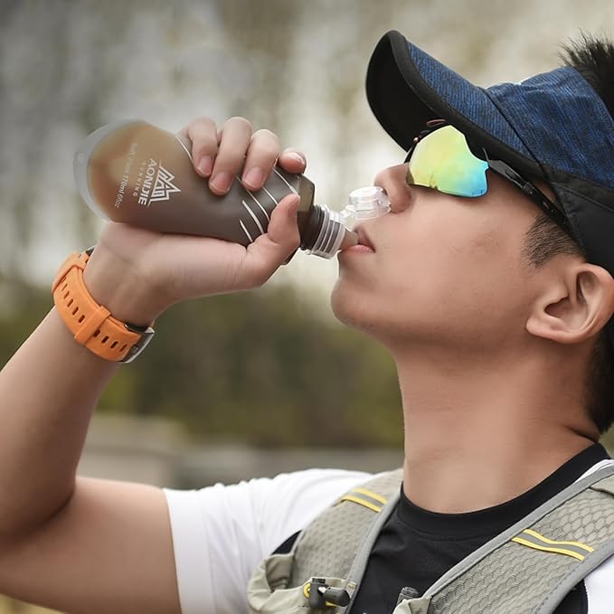 TRIWONDER Water Bottles TPU Soft Flasks Collapsible Running Flasks for Hydration Pack Backpack Hiking Cycling (170ml/5.75oz)