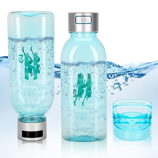 Hydrogen Water Bottle, 50OZ/1.5L Large Capacity Portable Hydrogen Water Bottle Generator 5-10 Minute Rapid Electrolysis 2500PPB, Hydrogen Water Ionizer Machine with SPE/PEM Technology (Silver)