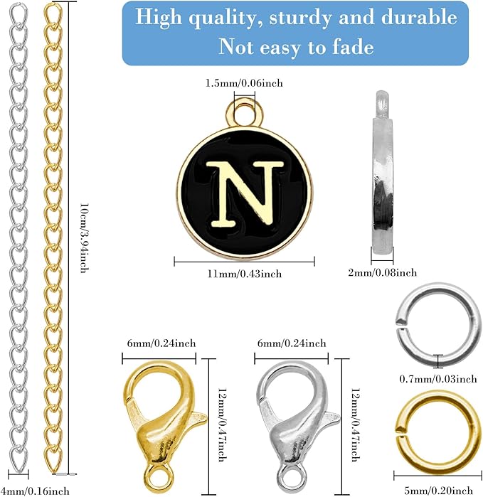 6PCS Letter Charm Accessories for Stanley Cup, Name ID Letter Handle Charm for Stanley Handle Identification Letter Pendant Handle Decoration for Stanley Tumbler Charms (Letter N)