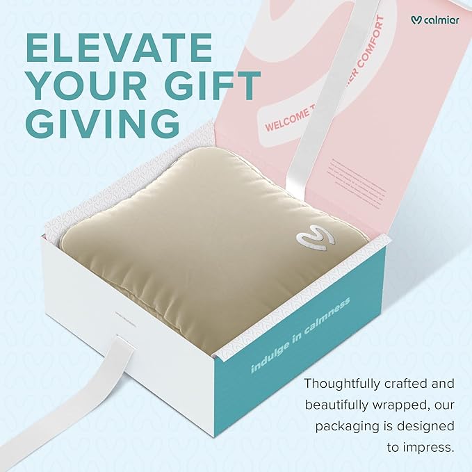 Calmier - 12 lb Sensory Weighted Pillow - Glass Bead Filled Hug Pillow - Ultra Plush Cozy Weighted Pillows for Adults and Kids - Child Sensory Pillow - Weighted Lap Pad (Tan - Minky, 12 LBS)