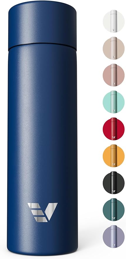 Mini Stainless Steel Water Bottle 14oz - Non-insulated | Designed for Bags | Slim, Lightweight & Stylish – Blue
