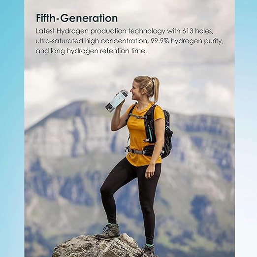 Hydrogen Water Bottle, Hydrogen Water Bottle Generator, 2024 Fifth-Generation Technology Hydrohealth Hydropure Water Maker Bottle, Aqua Fusion Healthy Best Hydration Portable Hydrogen Lonizer Machine