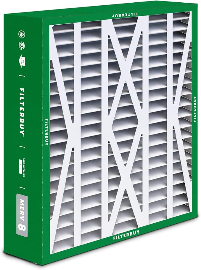 Filterbuy 20x23x5 Air Filter MERV 8 Dust Defense (2-Pack), Pleated HVAC AC Furnace Air Filters for Bryant, Carrier, BDP, Day & Night, and Payne (Actual Size: 19.81 x 22.56 x 4.25 Inches)