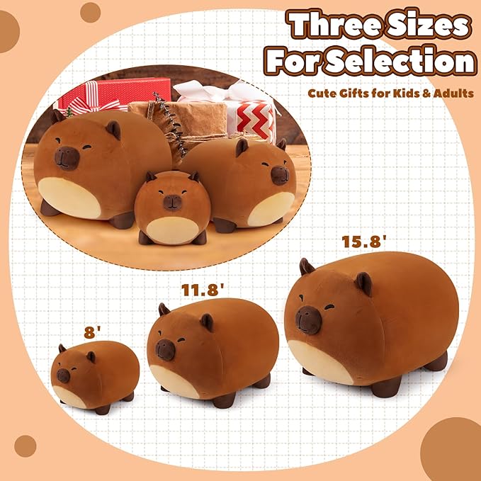 Capybara Plush Toys-12'' Capybara Plush Toy, Capybara Plush Pillow, Cute Soft Plush Capybara Plushie Stuffed Toys, Capybara Plush Pillows Toy Decoration Doll Gift for Kids Girls Boys
