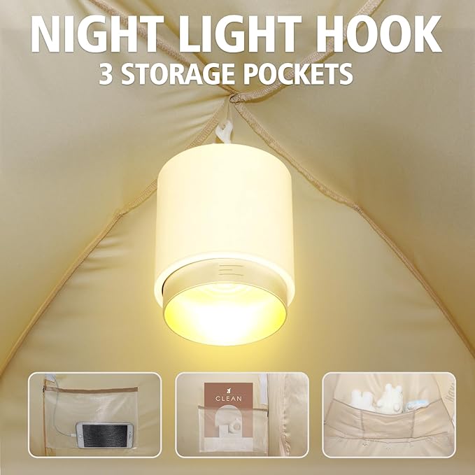 Bed Tent Bed Canopy Full Size for Adult and Kids - Portable Sleeping Tents Indoor Dream Tents 70% Blackout with String Light 3 Doors Breathable Privacy Space Tents